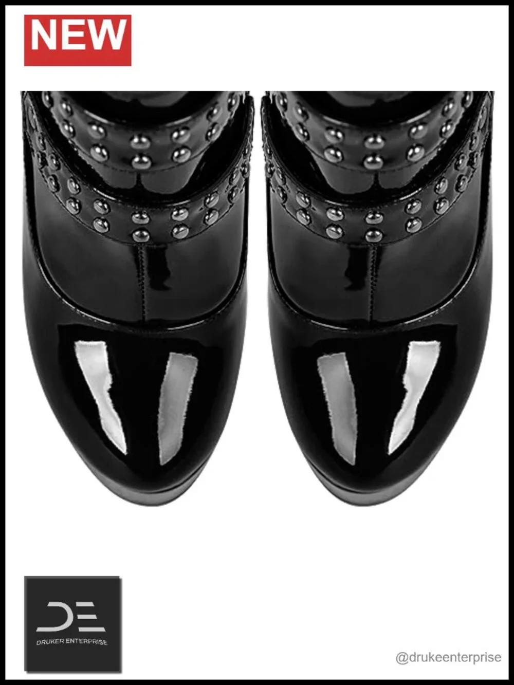Women's Over Knee Boots with Lace Up Zipper Buckle Rivet Stiletto Platform Heels